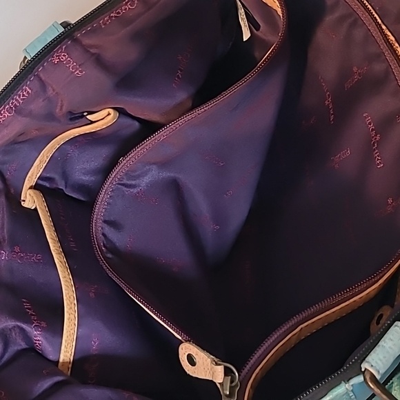 Anuschka Leather Vibrant Hand-Painted Parrot Design Tote Bag Artsy Boho Unique - Picture 11 of 16